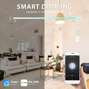 BN-LINK Smart Dimmer Switch for Dimmable LED Lights, WiFi Light Switch Compatible with Alexa and Google Assistant, Neutral Wire Required, Single-Pole, No Hub Needed, ETL and FCC Listed