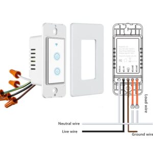 Nexete Smart Wi-Fi Double Light Switch, 2 in1 Single Pole Switch Compatible with Alexa Google Assistant & IFTTT,Remote Control, Timing Function No Hub Required (1-Pack Double Smart Switch)