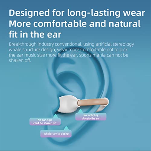 Wireless Ear Clip Bone Conduction Headphones Bluetooth Open Ear Waterproof Bluetooth Bone Conduction Earbuds Ear Clip Bone Conduction Head Set Painless Long Battery Life for Sports,Working,Driving