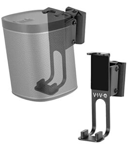 vivo dual wall mount brackets designed for sonos one, sl, and play:1 audio speakers, adjustable mounting for 2 sonos speakers, black, mount-play1b