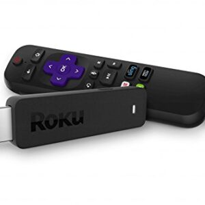 Roku Streaming Stick | Portable, Power-Packed Player with Voice Remote with TV Power and Volume (2017) (Renewed)