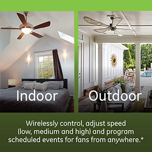 Enbrighten, White & Light Almond, Z-Wave Plus Smart Fan Control, Works with Alexa, Google Assistant, 3-Way Compatible, ZWave Hub Required, Repeater/Range Extender, 55258