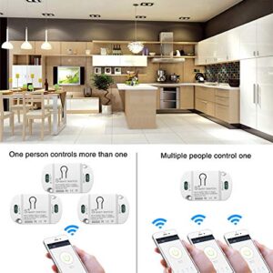 RODOT 10A KR2201WB Wi-Fi Wireless Smart Basic Switch for Smart Home Smart Life APP Compatible with Alexa & Google Home Assistant No Hub Required Support DIY Module (5-Pack)