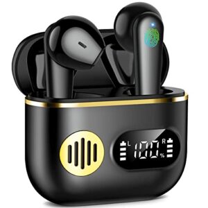 bluetooth earbuds, wireless earphones for iphone & android, bluetooth 5.2 in-ear headphones touch control, fast charge, lcd power display, 30h play time, built-in mic ear buds for home office sports