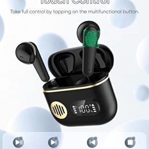 Bluetooth Earbuds, Wireless Earphones for iPhone & Android, Bluetooth 5.2 in-Ear Headphones Touch Control, Fast Charge, LCD Power Display, 30H Play Time, Built-in Mic Ear Buds for Home Office Sports