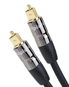 alpluto optical audio cable (20ft) digital fiber optic toslink cables male to male 24k gold plated cord optical cables for home theater, sound bar, playstation, xbox – pro series, tv and more