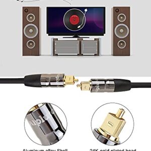 Alpluto Optical Audio Cable (20ft) Digital Fiber Optic Toslink Cables Male to Male 24K Gold Plated Cord Optical Cables for Home Theater, Sound Bar, Playstation, Xbox - Pro Series, TV and More