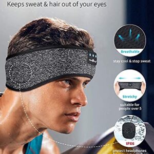 MUSICOZY Sleep Headphones Bluetooth Headband, Wireless Music Sleeping Headphones Mask Earbuds IPX6 Waterproof for Side Sleepers Workout Running Insomnia Travel Yoga Cool Gadgets Tech Unique Gift 2 Pcs