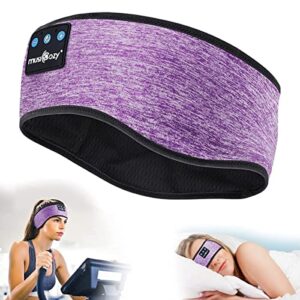 MUSICOZY Sleep Headphones Bluetooth Headband, Wireless Music Sleeping Headphones Mask Earbuds IPX6 Waterproof for Side Sleepers Workout Running Insomnia Travel Yoga Cool Gadgets Tech Unique Gift 2 Pcs