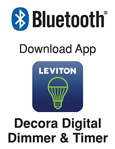 Leviton DDMX1-BLZ Decora Digital 450W LED/CFL, 1000W Incandescent Dimmer and Timer with Bluetooth Technology, Neutral Required,White, Ivory, Light Almond