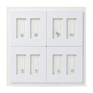 Bates- Screwless Decorator Wall Plates, Two Gang Switch Plate Covers, 4 Pack, Screwless Wall Plates 2 Gang, White Switch Plate Covers, Switch Cover Plate, Wall Switch Cover, Electrical Outlet Cover…