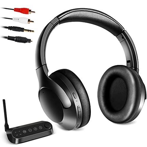 ASTSH TV Headphone Wireless with Bluetooth 5.2 Transmitter, Bluetooth Headphones for TV, 3 EQ Sound, 164ft Range No Audio Delay, Digital Optical RCA AUX