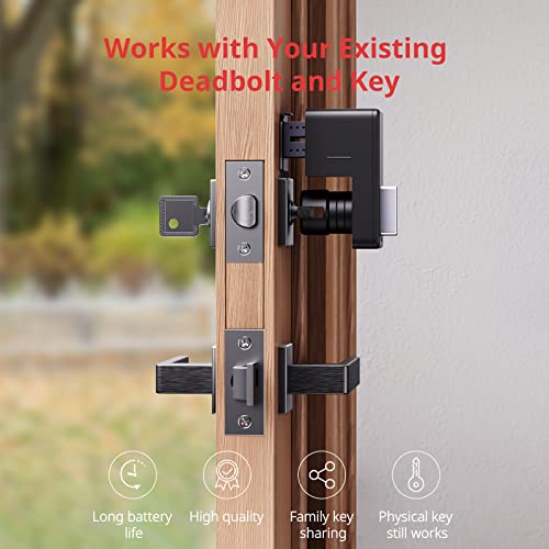 SwitchBot Wi-Fi Smart Lock, Keyless Entry Door Lock, Smart Door Lock Front Door, Electronic Smart Deadbolt, Fits Your Existing Deadbolt in Minutes,Great for Airbnbs, Vacation Rentals and More