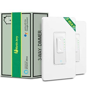 3 way smart dimmer switch by martin jerry | smartlife app, compatible with alexa as wifi light switch dimmer, works with google assistant