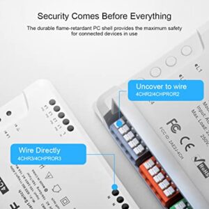 SONOFF 4CH R3 Smart Switch,4 independently Channel WiFi Remote Time Switch, LAN Control, Inching/Self -Locking Mode, Works with Alexa,& Google Home Assistant