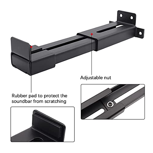 Speaker Mounts Universal Sound Bar Wall Mount Brackets for Samsung, Bose, JBL,Yamaha,TCL,Polk Audio, Panasonic,LG, Sony, Vizio Soundbar Mounting Above or Under TV with Adjustable Extending Arms