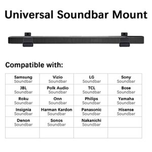 Speaker Mounts Universal Sound Bar Wall Mount Brackets for Samsung, Bose, JBL,Yamaha,TCL,Polk Audio, Panasonic,LG, Sony, Vizio Soundbar Mounting Above or Under TV with Adjustable Extending Arms