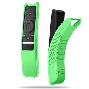 fintie protective case compatible samsung smart tv remote controller bn59 series, casebot light weight kids-friendly anti slip shock proof silicone cover, green-glow in the dark