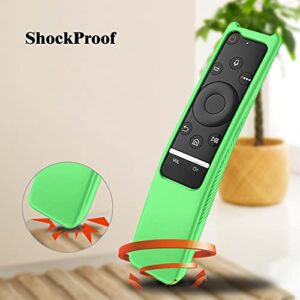 Fintie Protective Case Compatible Samsung Smart TV Remote Controller BN59 Series, CaseBot Light Weight Kids-Friendly Anti Slip Shock Proof Silicone Cover, Green-Glow in The Dark