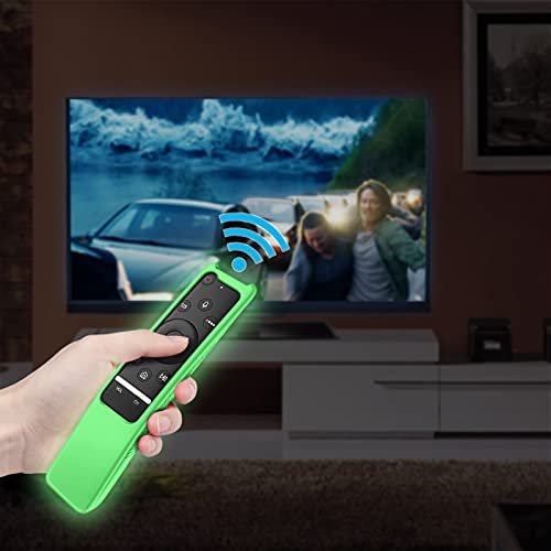 Fintie Protective Case Compatible Samsung Smart TV Remote Controller BN59 Series, CaseBot Light Weight Kids-Friendly Anti Slip Shock Proof Silicone Cover, Green-Glow in The Dark