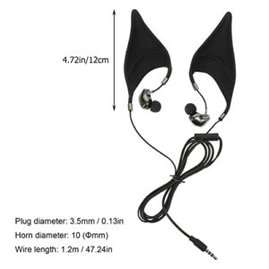 ibasenice Elf Earbuds Earphones Fairy Headphones in- Ear Headset with Microphone Fake Elf Ears Cosplay Anime Costume Accessories Black