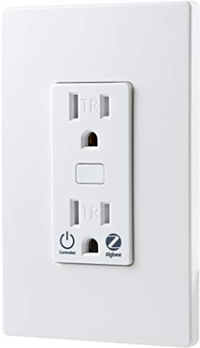 Jasco Zigbee Outlet Receptacle with Energy Monitoring, Tamper-Resistant, Pairs Directly with Echo 4th Gen/Echo Show 10/Echo Studio/Echo Plus/Eero Pro 6, 1 Controlled + 1 Always On, White, 43132