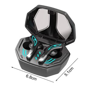 6H Use Wireless in-Ear Gaming Earbuds 2Pcs MD158 Wireless Earbuds Portable Low Delay Mini Practical TWS Bluetooth 5.2 in-Ear Earphones for Gaming Black