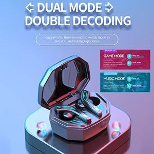 6H Use Wireless in-Ear Gaming Earbuds 2Pcs MD158 Wireless Earbuds Portable Low Delay Mini Practical TWS Bluetooth 5.2 in-Ear Earphones for Gaming Black