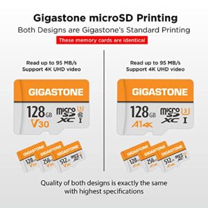 Gigastone 128GB 2-Pack Micro SD Card, 4K Video Pro, GoPro, Surveillance, Security Camera, Action Camera, Drone, 95MB/s MicoSDXC Memory Card UHS-I V30 Class 10