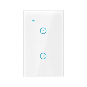 smart light switch, wifi touch wall smart switches work with smart life/tuya app and compatible with alexa & google assitant (2 gang, white)