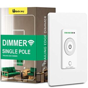 smart dimmer switch by martin jerry | rotary design unlocks new features, trailing edge dimmer light switch is better compatible with led bulbs, needs neutral wire and 2.4g wi-fi