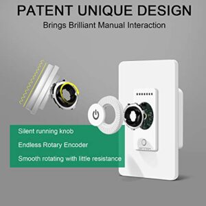 Smart Dimmer Switch by Martin Jerry | Rotary Design unlocks New Features, Trailing Edge dimmer Light Switch is Better Compatible with LED Bulbs, Needs Neutral Wire and 2.4G Wi-Fi