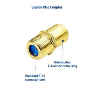 Cable Matters 3-Pack, Gold Plated Coaxial F-Type Coupler for RG6 / F-Type Coaxial RG6 Coupler