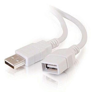 c2g usb long extension cable, usb cable, usb a to a cable, white, 6.56 feet (2 meters), cables to go 19018