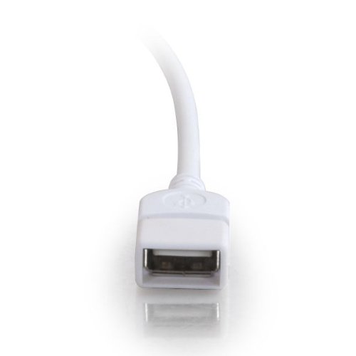 C2G USB Long Extension Cable, USB Cable, USB A to A Cable, White, 6.56 Feet (2 Meters), Cables to Go 19018