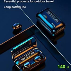 True Wireless Earbuds Bluetooth 5.0 Headphones Touch Control with Wireless Charging Case IPX7 Waterproof Stereo Earphones in-Ear Built-in Mic Headset Premium Deep Bass Black