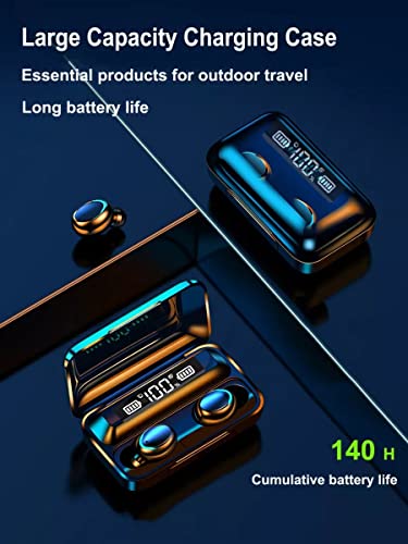 True Wireless Earbuds Bluetooth 5.0 Headphones Touch Control with Wireless Charging Case IPX7 Waterproof Stereo Earphones in-Ear Built-in Mic Headset Premium Deep Bass Black