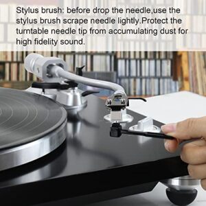 Anti Static Turntable Carbon Fiber Brush & LP Player Vinyl Record Stylus Cleaning Brush 2in1