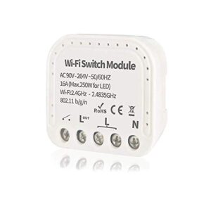 wifi momentary inching relay self-locking switch module, ac 90-264v wifi relay switch module ewelink app remote control switch relay module, compatible with alexa echo google home
