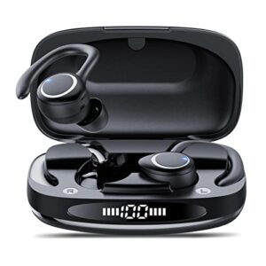 famoo wireless earbuds, bluetooth 5.1 headphones with microphone, ipx7 waterproof, 48h playtime, high-fidelity stereo earphones with charging case for sports and work