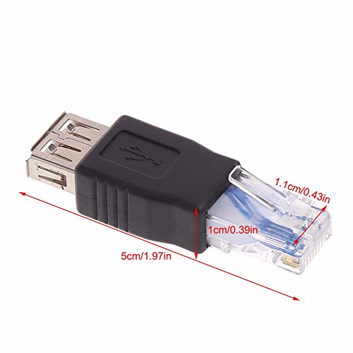 Ethernet to USB Adapter, 2 PCS USB to Ethernet Adapter, RJ45 Ethernet Male to USB Female Converter, USB to RJ45 Adapter 10Mb/100Mbs Network Connector for Laptops Computers