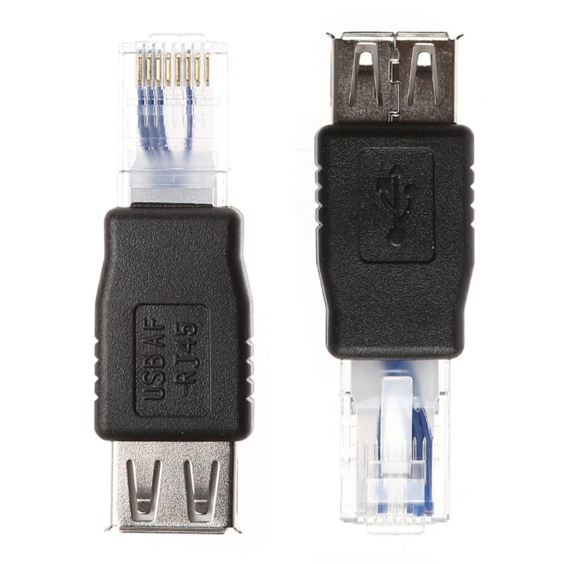 Ethernet to USB Adapter, 2 PCS USB to Ethernet Adapter, RJ45 Ethernet Male to USB Female Converter, USB to RJ45 Adapter 10Mb/100Mbs Network Connector for Laptops Computers