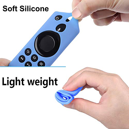 2 Pack TV Stick Remote Cover Case, Silicone Remote Cover Case Compatible with 4K TV Stick, Lightweight Anti Slip Shockproof Remote Cover Case (Blue Glow & Green Glow)