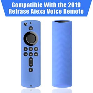 2 Pack TV Stick Remote Cover Case, Silicone Remote Cover Case Compatible with 4K TV Stick, Lightweight Anti Slip Shockproof Remote Cover Case (Blue Glow & Green Glow)