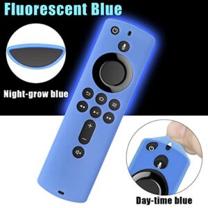 2 Pack TV Stick Remote Cover Case, Silicone Remote Cover Case Compatible with 4K TV Stick, Lightweight Anti Slip Shockproof Remote Cover Case (Blue Glow & Green Glow)