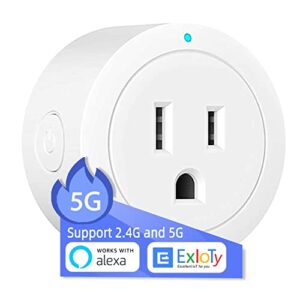 alexa smart plug exioty, simple set up with one voice command, “amazon alexa” app remote control, voice control, timer & schedulete, stable connection,bluetooth mesh, require alexa echo（1 pack）