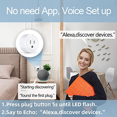 Alexa Smart Plug Exioty, Simple Set Up with One Voice Command, “Amazon Alexa” APP Remote Control, Voice Control, Timer & Schedulete, Stable Connection,Bluetooth Mesh, Require Alexa Echo（1 Pack）