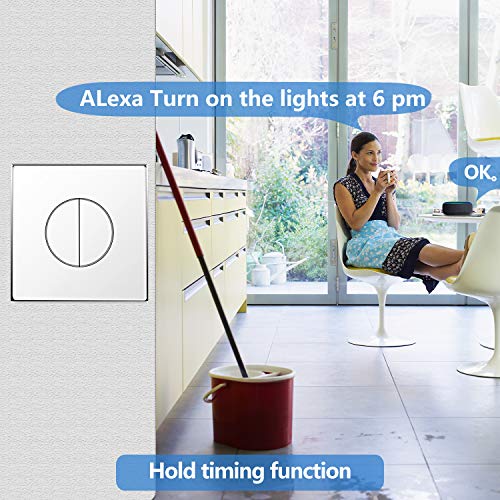 2pack Smart Light Switch WiFi Touch Wall Light Switch Easy to Install, App Remote Control Timer Switch，Voice Control，Set Schedule Timer，Compatible with Amazon Alexa and Google Assistant