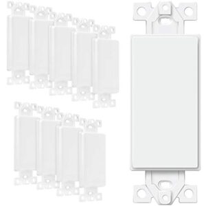 enerlites blank adapter insert for decorator wall plates, unbreakable polycarbonate thermoplastic, ul listed, 6001-w-10pcs, white, 10 piece