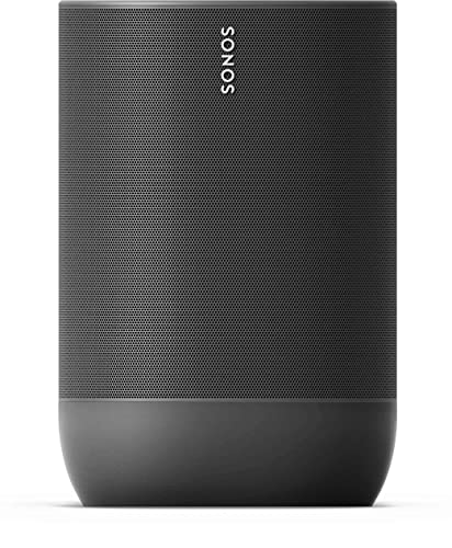 Sonos Move - Battery-powered Smart Speaker, Wi-Fi and Bluetooth with Alexa built-in - Black​​​​​​​ (Renewed)